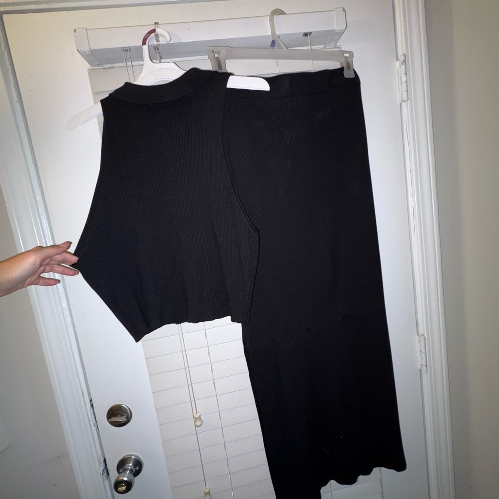 Fashion Nova Women’s Easy Going Black Pencil Skirt Ribbed 2 PC Set Size 3XL - Picture 12 of 13